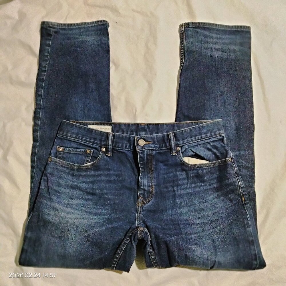 Banana Republic Men's Straight Fit Jeans 32x32 (32x30) Blue Denim